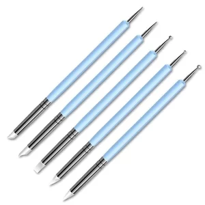 قلم داتینگ دو سر گرد فلزی سیلیکونی 5 عددی